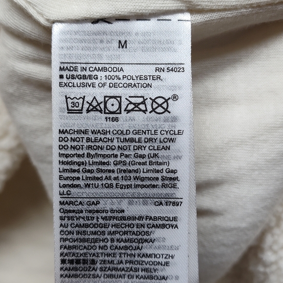 GAP Sherpa Pullover Sweater Women Size M Cream High Neck Cozy Comfy Fall Winter - Picture 7 of 7